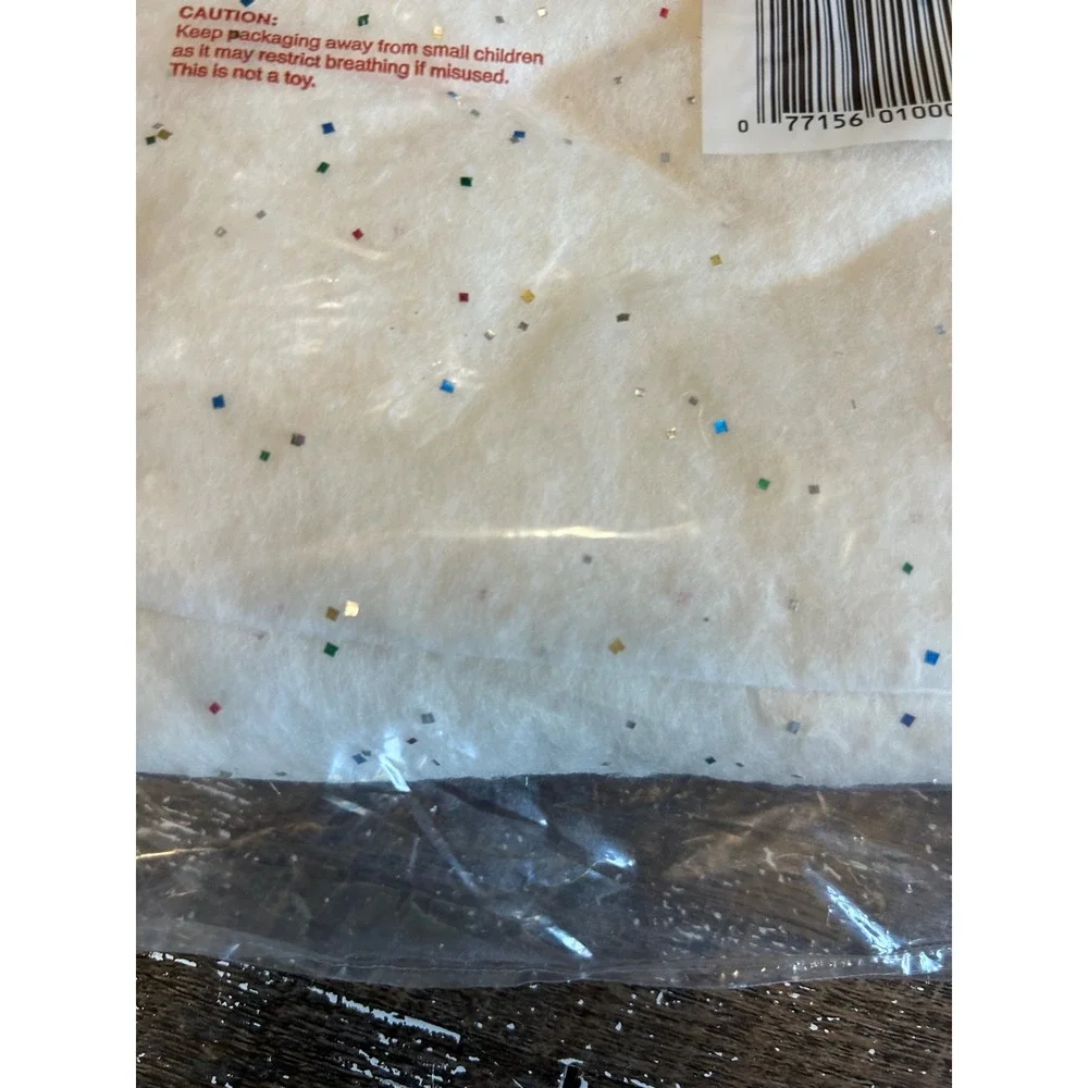 Vintage Sparkl-Tex Glittering Christmas Tree Skirt 58 Inch White  Made in USA